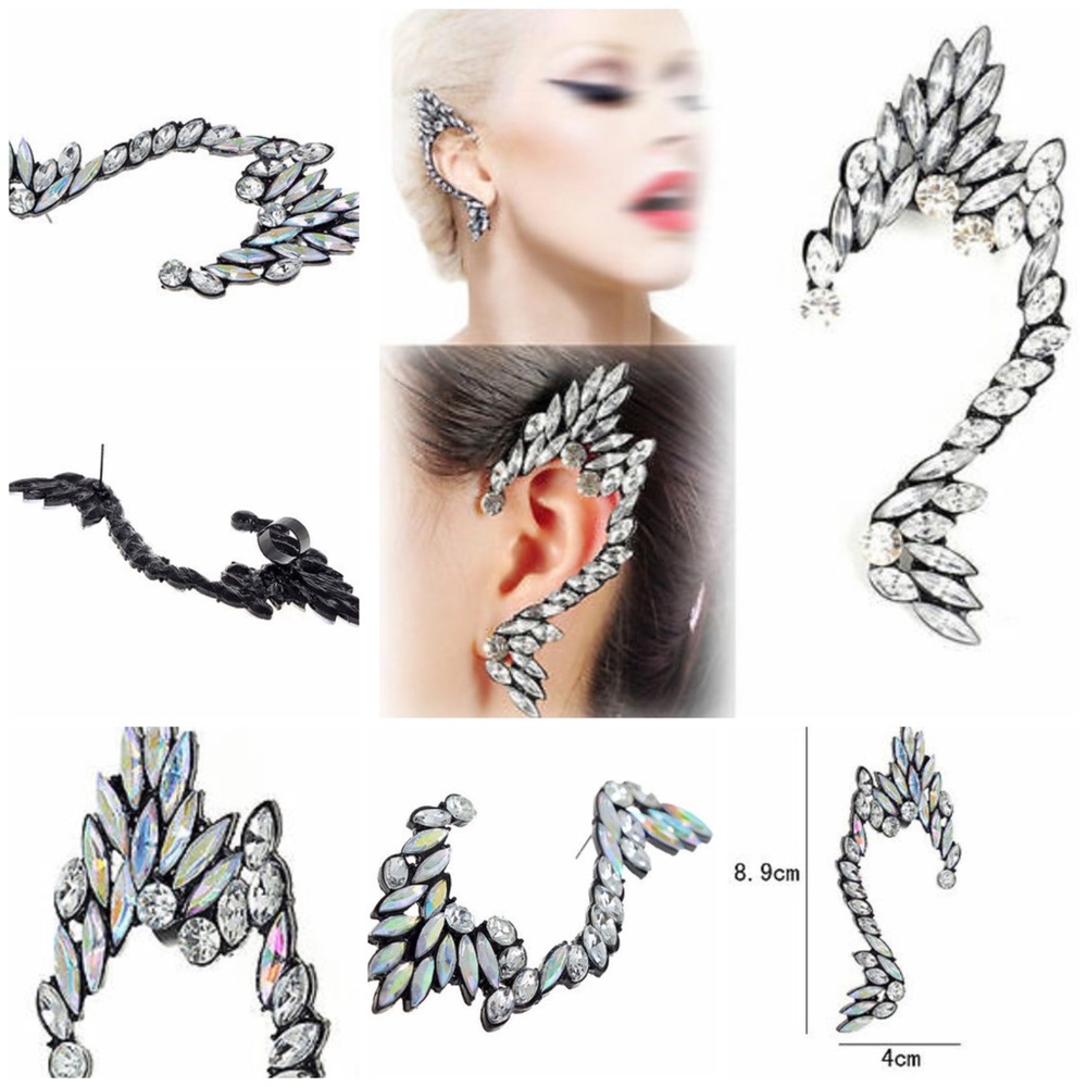 1 PIECE GOTH, PUNK ELF FLL DIMANTE EAR WRAP!🖤👂🏼